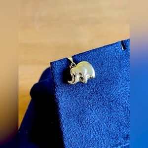 14k yellow gold baby elephant charm/ pendant